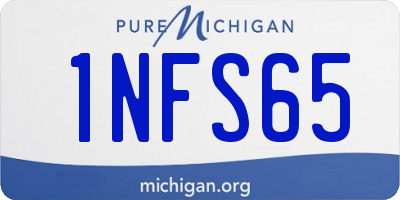 MI license plate 1NFS65