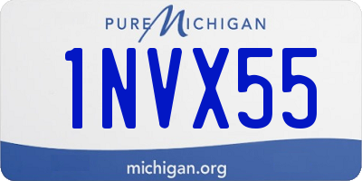 MI license plate 1NVX55