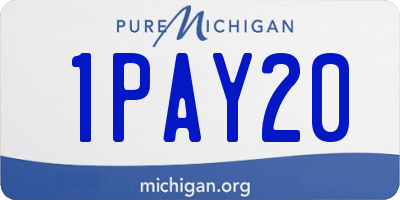 MI license plate 1PAY20