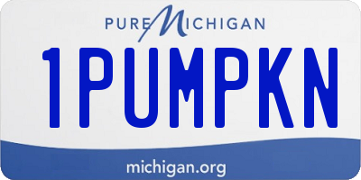 MI license plate 1PUMPKN