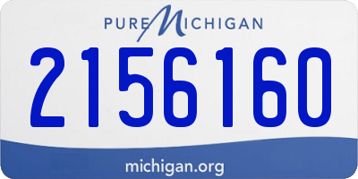 MI license plate 2156160