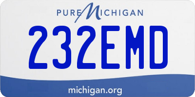 MI license plate 232EMD