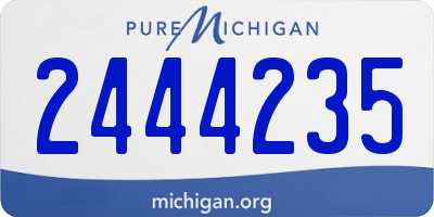 MI license plate 2444235