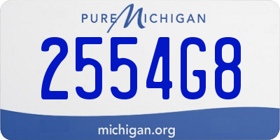 MI license plate 2554G8