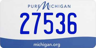 MI license plate 27536