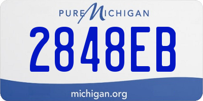 MI license plate 2848EB