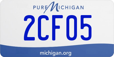 MI license plate 2CF05