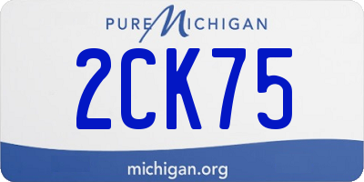 MI license plate 2CK75