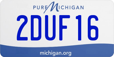 MI license plate 2DUF16