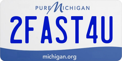 MI license plate 2FAST4U