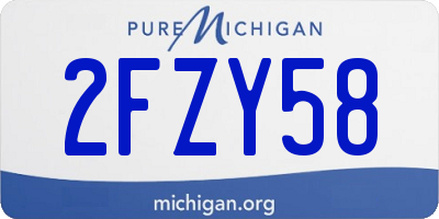 MI license plate 2FZY58