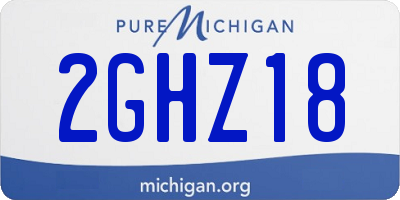 MI license plate 2GHZ18