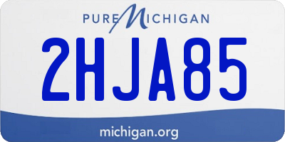 MI license plate 2HJA85