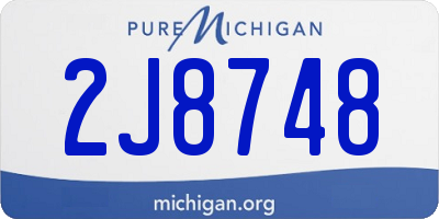 MI license plate 2J8748