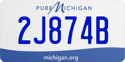 MI license plate 2J874B