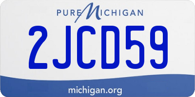 MI license plate 2JCD59