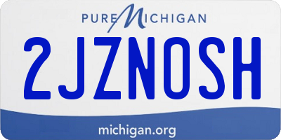 MI license plate 2JZNOSH