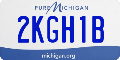 MI license plate 2KGH1B