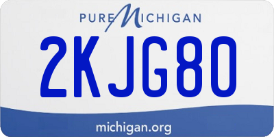 MI license plate 2KJG80