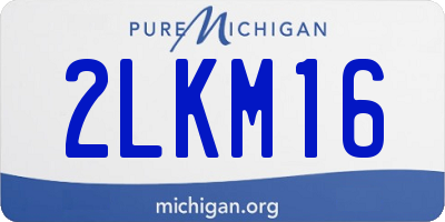 MI license plate 2LKM16