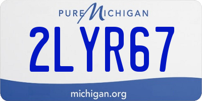 MI license plate 2LYR67