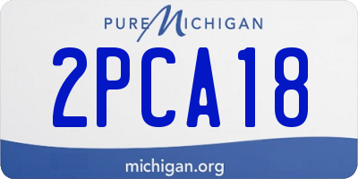 MI license plate 2PCA18