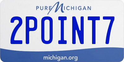 MI license plate 2POINT7