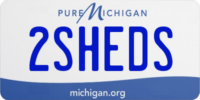 MI license plate 2SHEDS