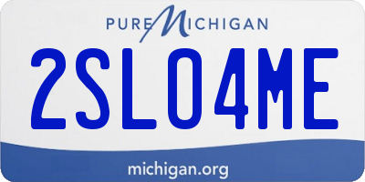 MI license plate 2SLO4ME