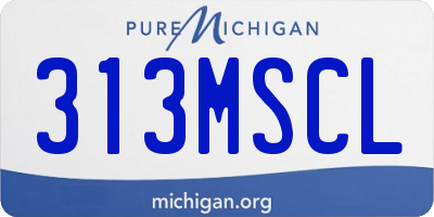 MI license plate 313MSCL