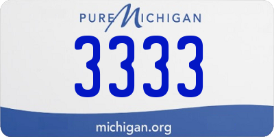 MI license plate 3333