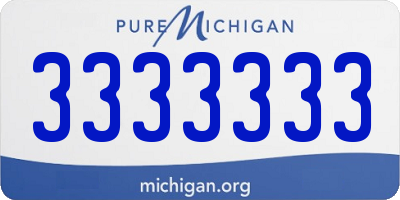 MI license plate 3333333