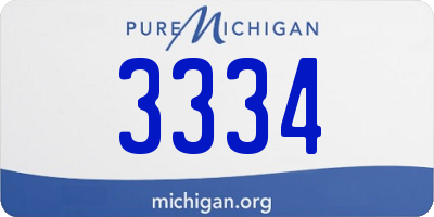 MI license plate 3334