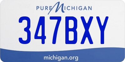 MI license plate 347BXY