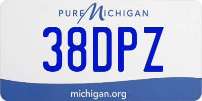 MI license plate 38DPZ