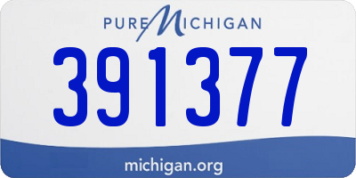 MI license plate 391377