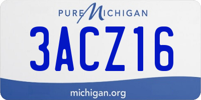 MI license plate 3ACZ16