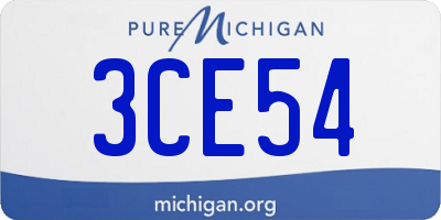 MI license plate 3CE54