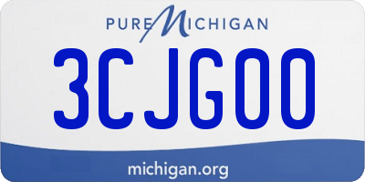 MI license plate 3CJG00