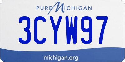 MI license plate 3CYW97