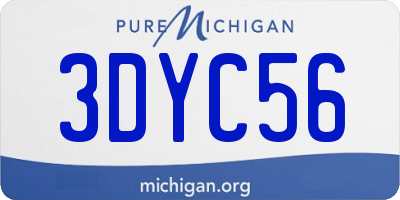 MI license plate 3DYC56