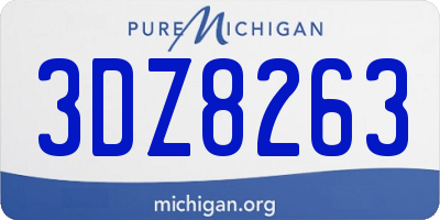 MI license plate 3DZ8263