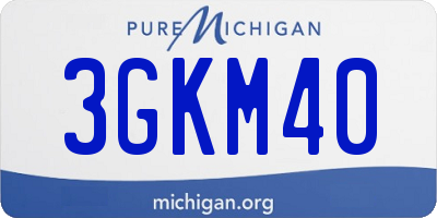 MI license plate 3GKM40