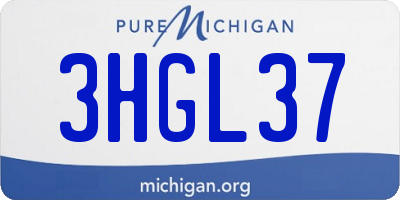 MI license plate 3HGL37