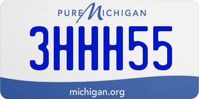 MI license plate 3HHH55