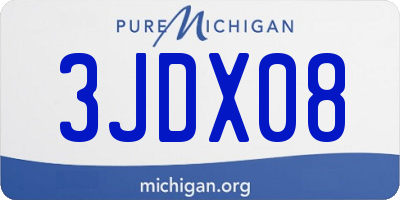 MI license plate 3JDX08