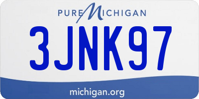 MI license plate 3JNK97