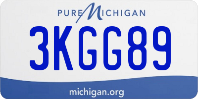 MI license plate 3KGG89