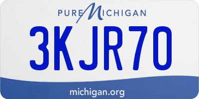 MI license plate 3KJR70