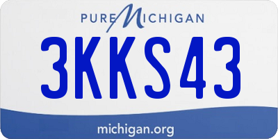 MI license plate 3KKS43